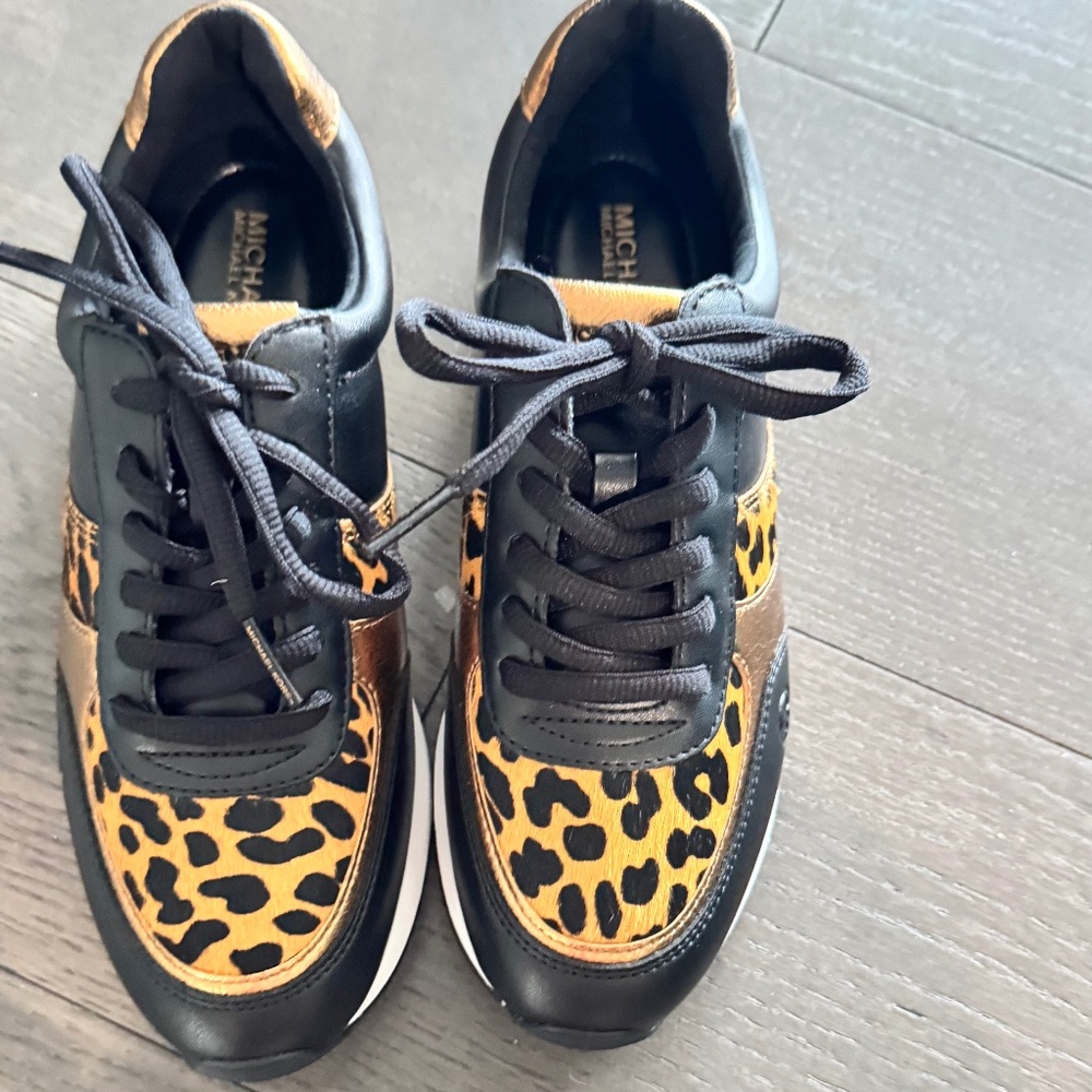 Michael Kors Andi Mixed-Media Trainer “Deer Multi” Women’s Sneakers 5.5